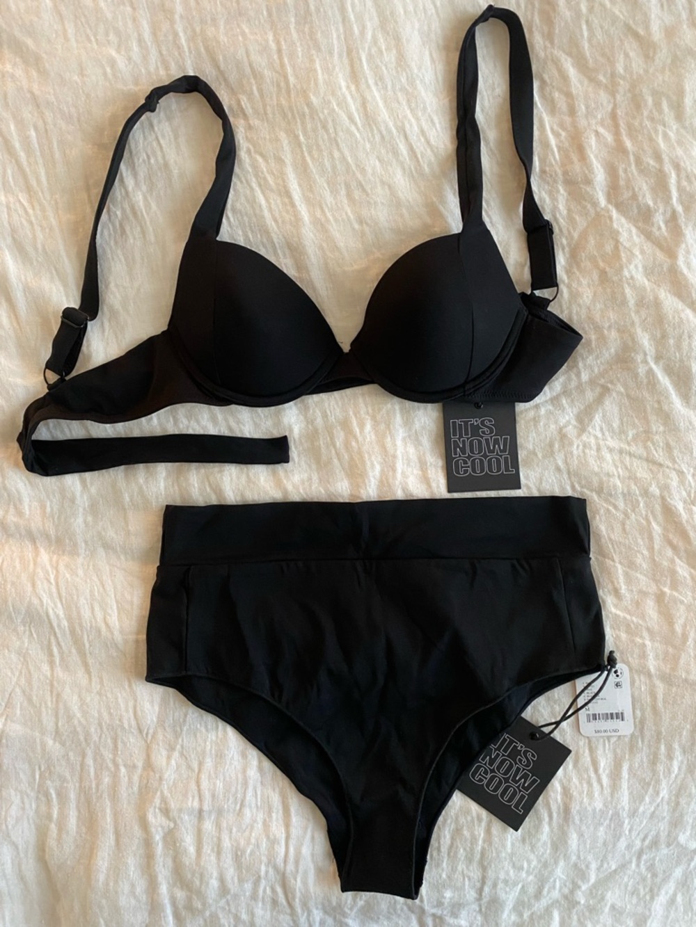 Free People Black Molded Underwire Bikini Set